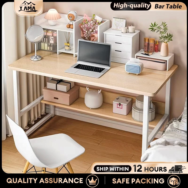Simple double-layer desk Study Table Mildew-resistant Office Desk ...
