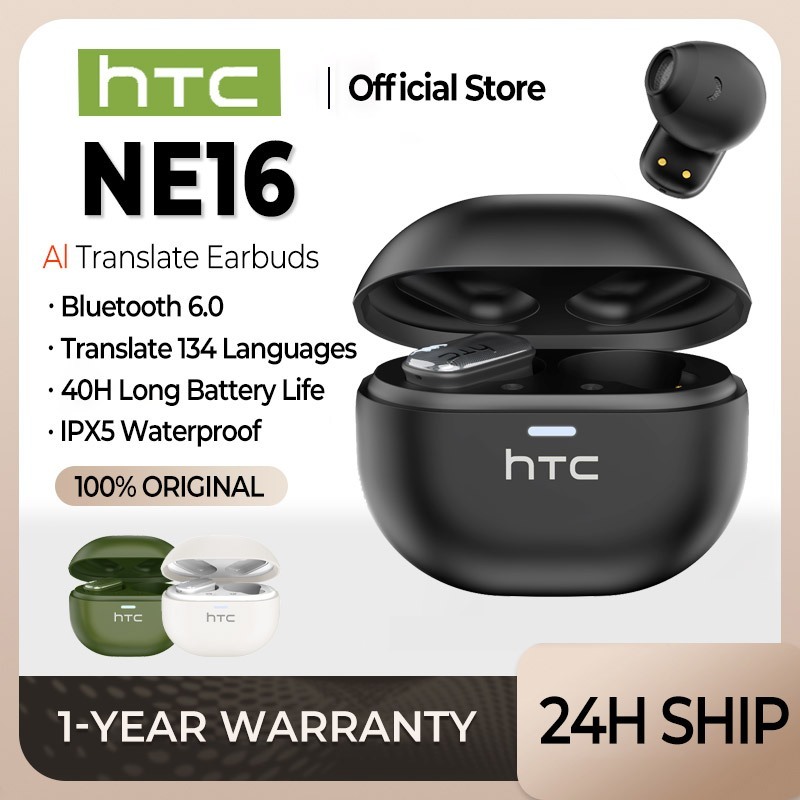 HTC NE16 Ai Translator Earbuds Wireless Bluetooth 6.0 ai earphone Smart ...