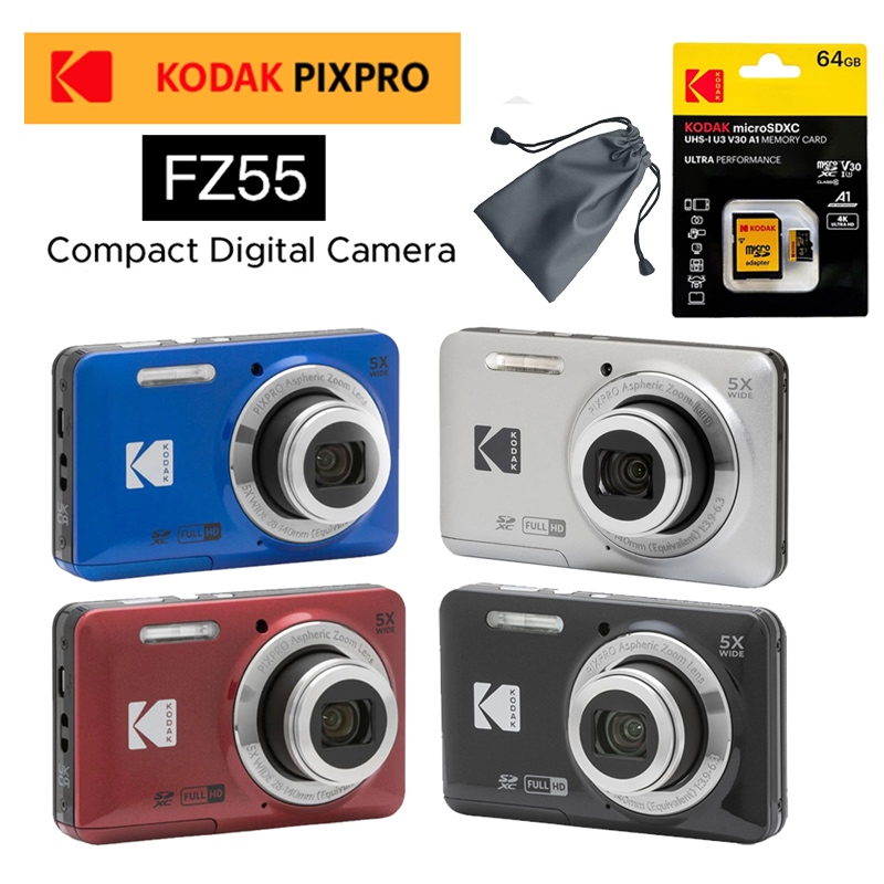 Shoot Thin Digital Camera Kodak PIXPRO FZ55 Friendly Zoom Compact