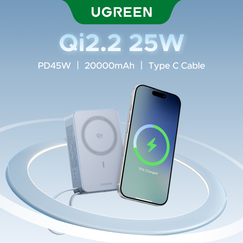 【Qi2 25W】20000mAh Magnetic Wireless Fast Charging Power Bank 45W USB-C ...