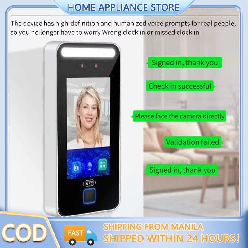 Biometric Time Attendance Machine Facial Recognition Access Control ...
