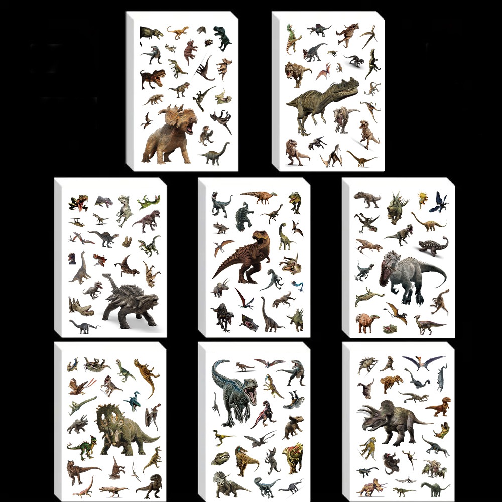 Dinosaur Realistic Stickers Doodle Art Design Patterns For Luggage ...
