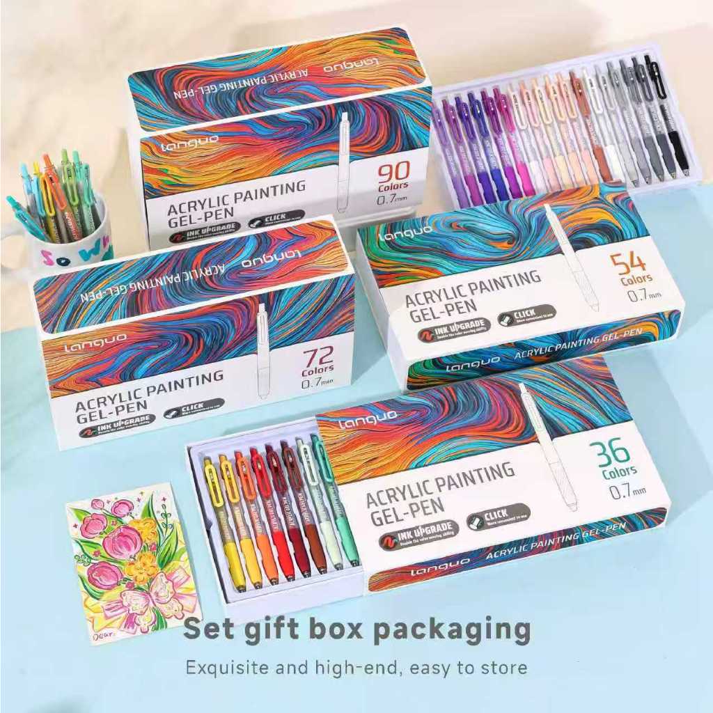 Languo 90 colors/set gel pen painting Morandi Color 0.7 mm Student DIY ...