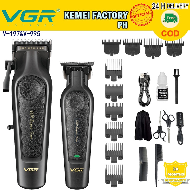 VGR V-197&995 Professional Hair Clipper Set 7000 RPM High-Speed Hair ...