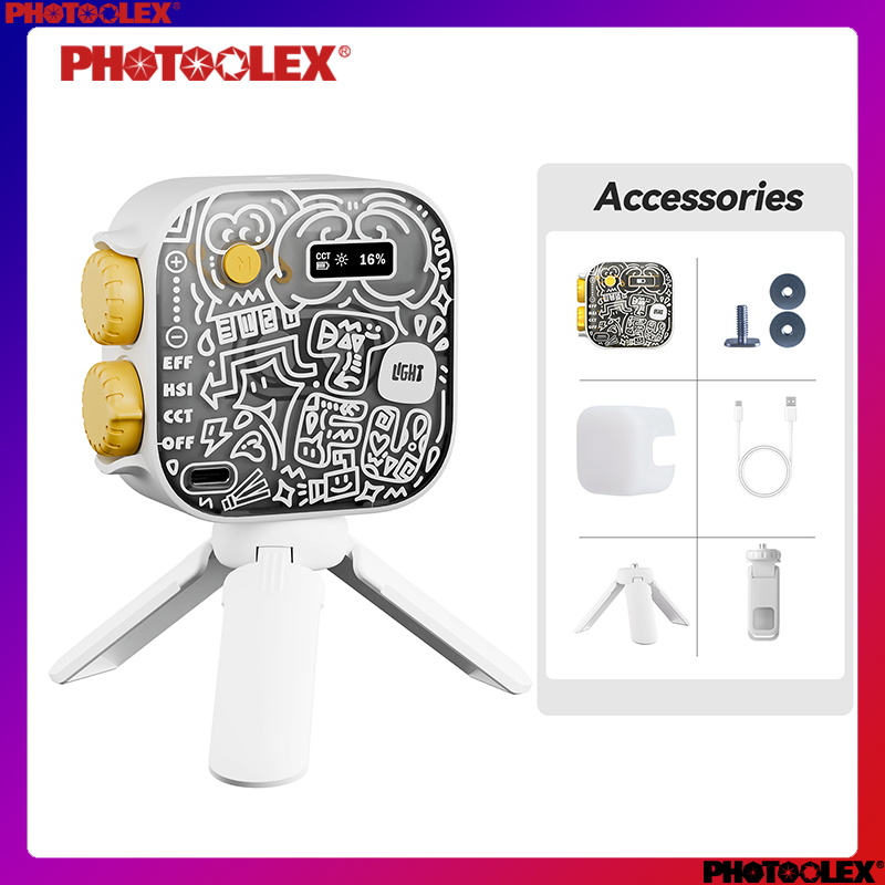 PHOTOOLEX TOFU Light RGB Fill Light 2500-9900k CRI 95+ Magnetic Camera ...