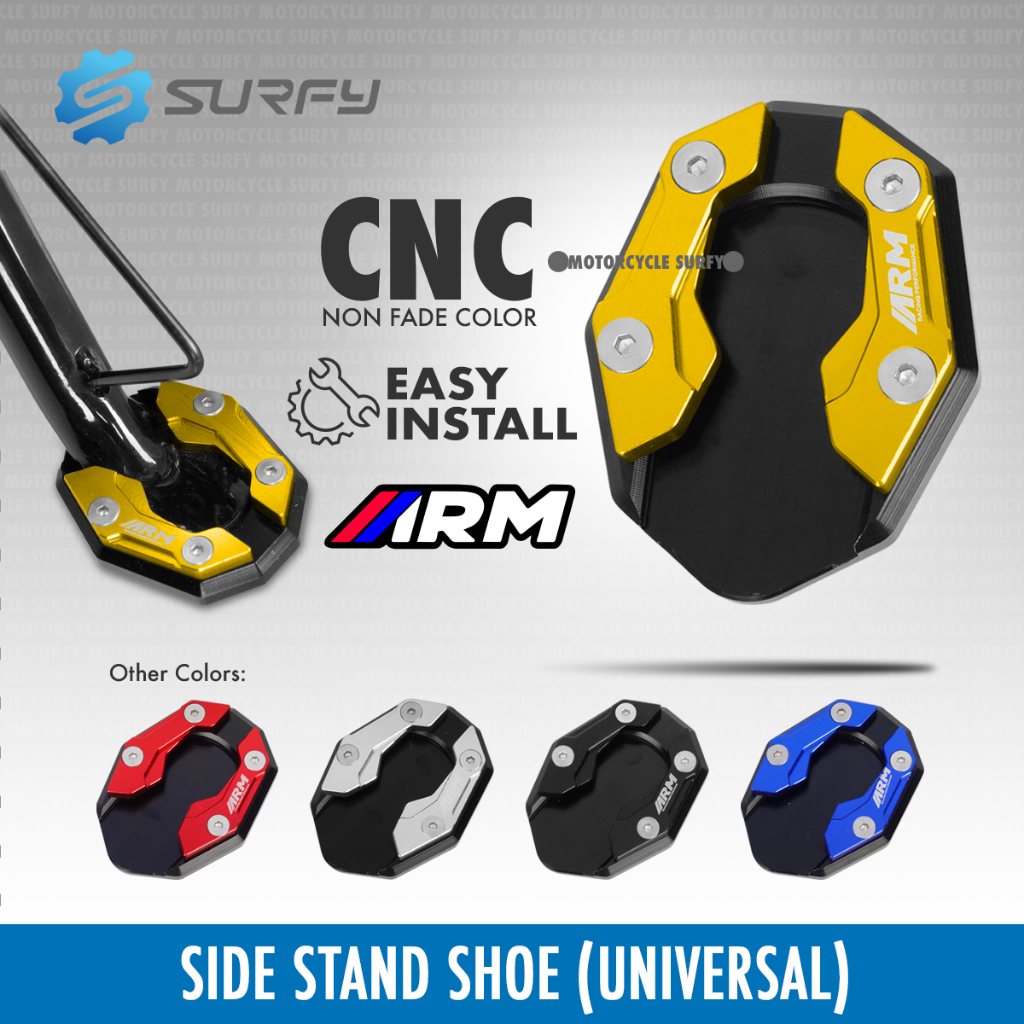 Motorcycle Cnc Modified Side Stand Shoes Flat Foot Extension Kick Stand ...