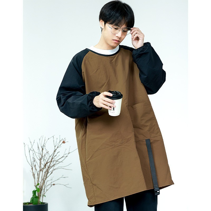 JoyMart Water-Repellent Apron Long-Sleeved Apron Overall Apron Work ...