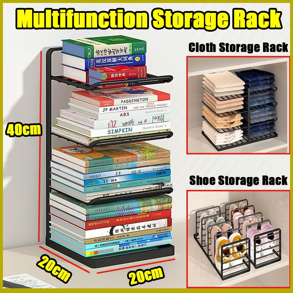 Timiben Desktop Bookshelf Storage Rack Student Book Storage Rack Shoe ...