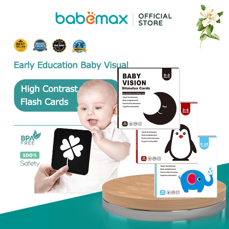 Early Education Baby Visual Stimulation Cards High Contrast Flash Cards ...
