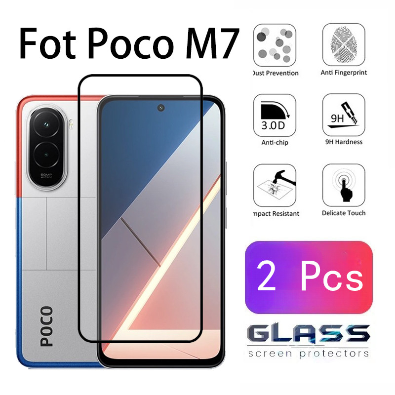 2 Pcs Poco M7 X7 Pro 5G HD Tempered Glass Screen Protector For Xiaomi ...