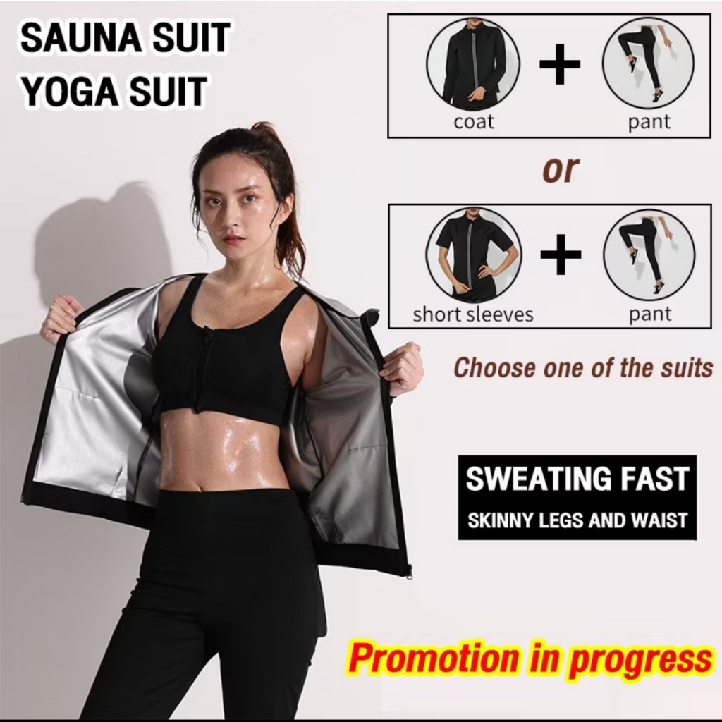 Women Heavy Duty Sweat Suit Sauna Suit Exercise Gym Fitness Weight Loss ...