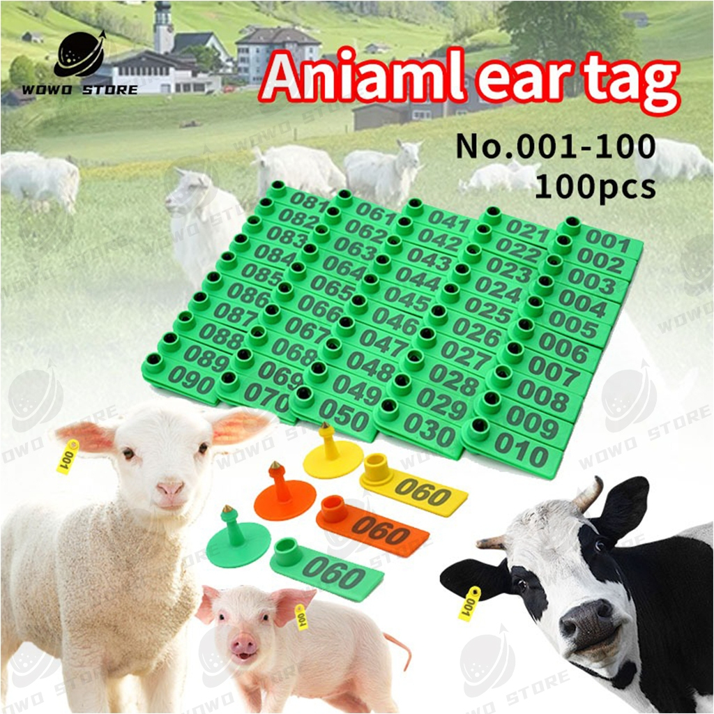 Livestock Ear Tag Kit with Applicator for Goat Cow Sheep Numbered 1-100 ...