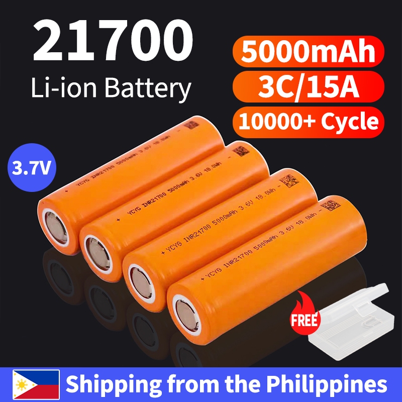 21700 3.7V 5000mAh 5C 15A Li-ion Battery 50E High Capacity Leakproof ...