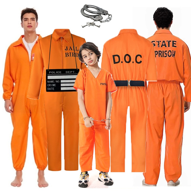 Cosplay Prisoner Uniform Costume Pants Man And Woman Jumpsuit Adult ...