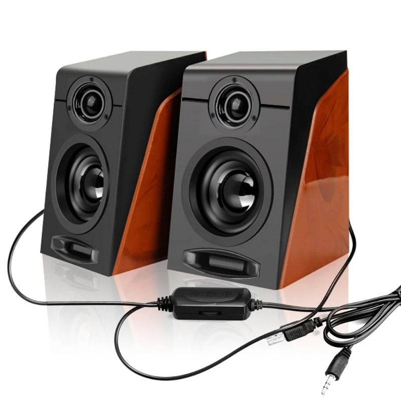 USB Powered Wired HiFi Stereo Sound PC Speakers Adjustable Volume with ...