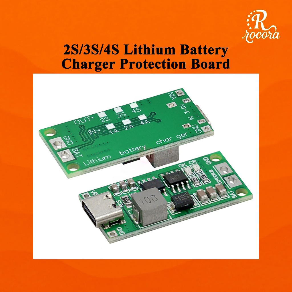2S/3S/4S Lithium Battery Charger Protection Board Type-C USB Boost ...