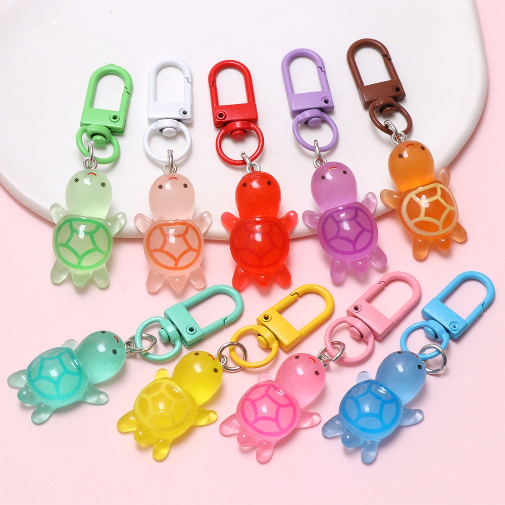 1pcs Luminous Colored Turtle Keychain Turtle Keyring Bag Pendant Gift ...