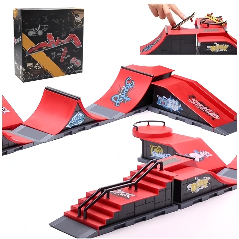 Mini Fingerboard Set Children Finger Skateboards Park Toy Plastic ...