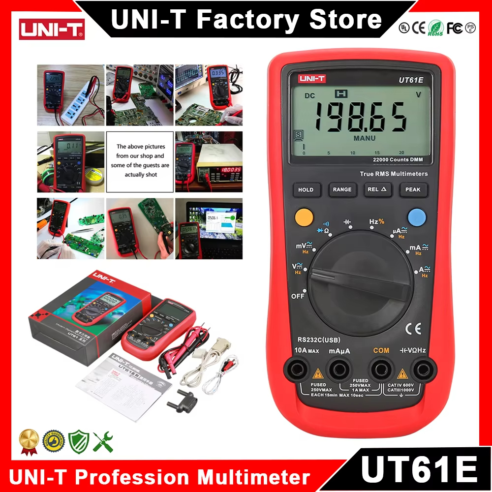 UNI-T UT61E Professional Multimeter Digital 22000 Counts Ammeter ...