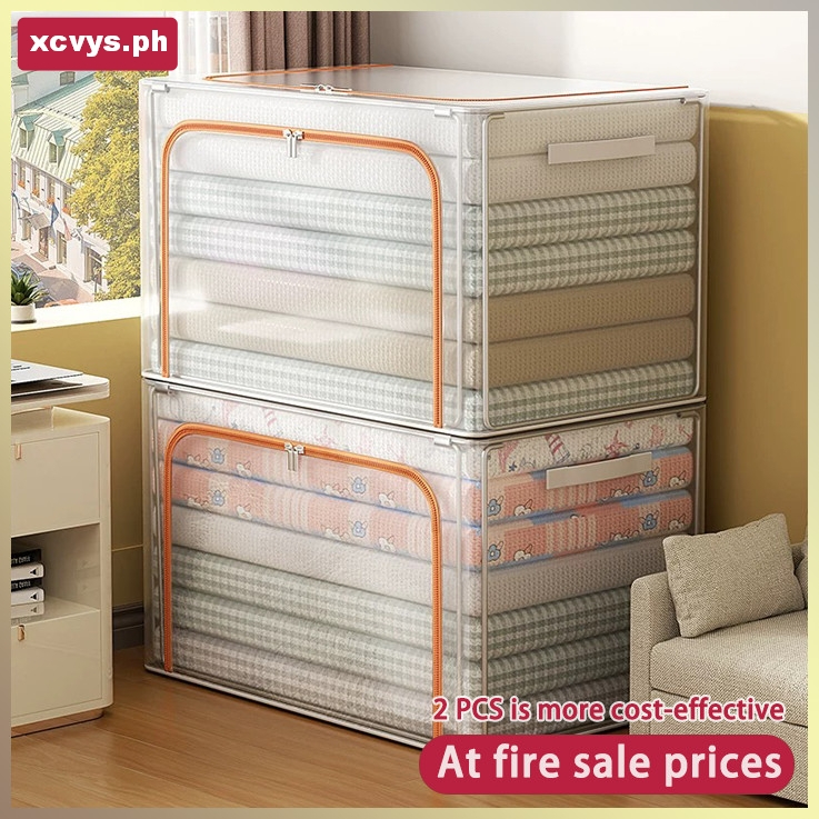 Transparent waterproof extra-large storage box for household clothing ...