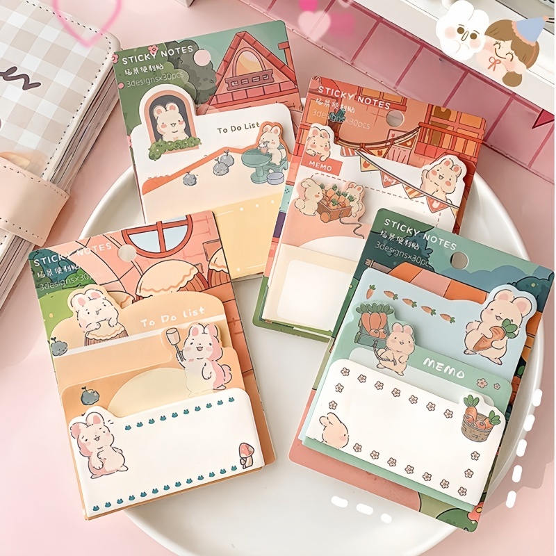 90pcs/set Folding Cartoon Series Post-it Notes Ins Fashion Note Note ...
