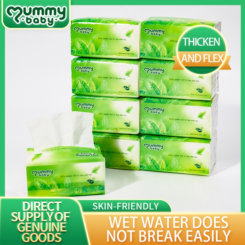 Organic green tea Facial Tissue Paper 4 ply 480 sheets x 8 Packs Tissue ...