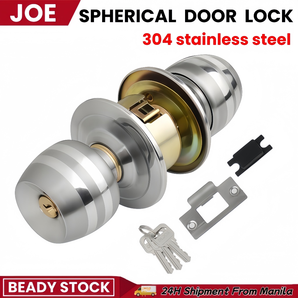 Aluminum Alloy Mute Bathroom Door Knob Ball Lock Set With 3 Keys ...