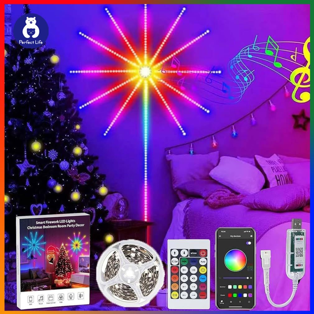 50cm 180LED Indoor Intelligent Fireworks Led Strip Lights Usb Bluetooth ...