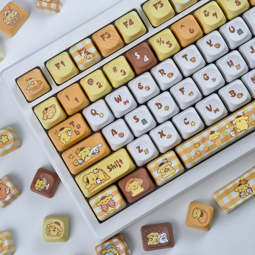 Pom Pom Purin Keycap PBT MOA Profile 130 Keys Cartoon Dye Sublimation ...