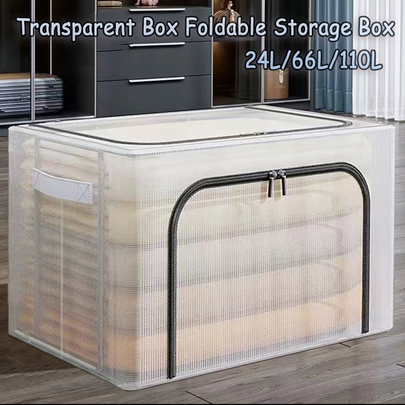Extra Large Capacity Transparent box Foldable Storage Box For Clothes ...