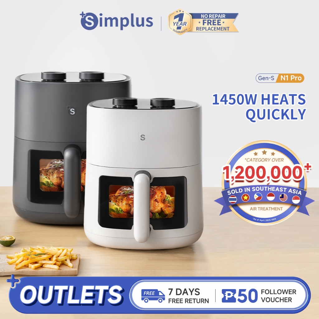 Simplus Air Fryer 5L Viewable Window Multifunctional Airfryer Oil Free ...