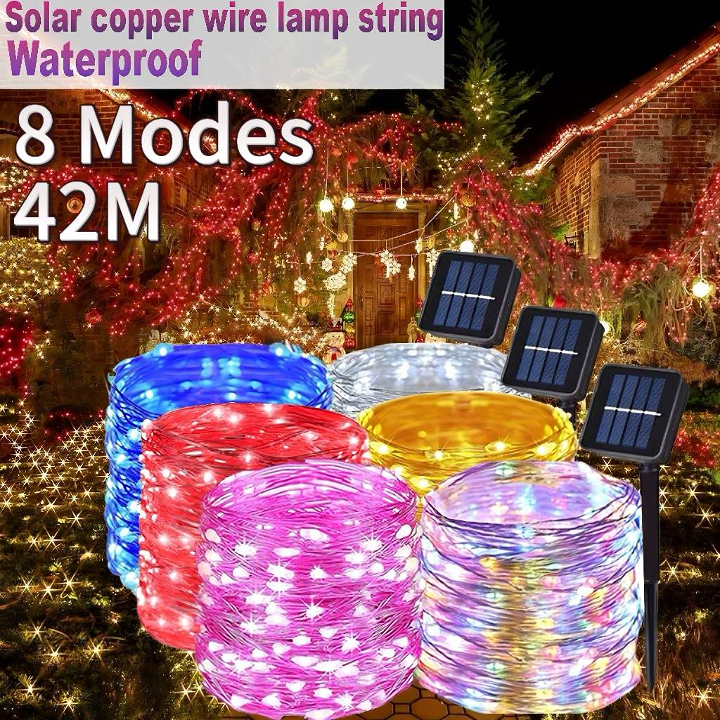 103M/42M/32M Solar christmas light outdoor waterproof Led String Lights ...