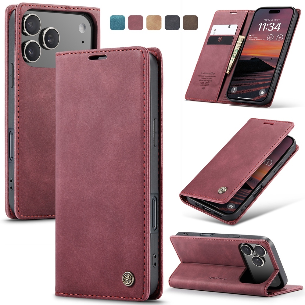 Luxury PU Leather Flip Case For iPhone 11 12 13 14 15 16 17 Pro Max ...
