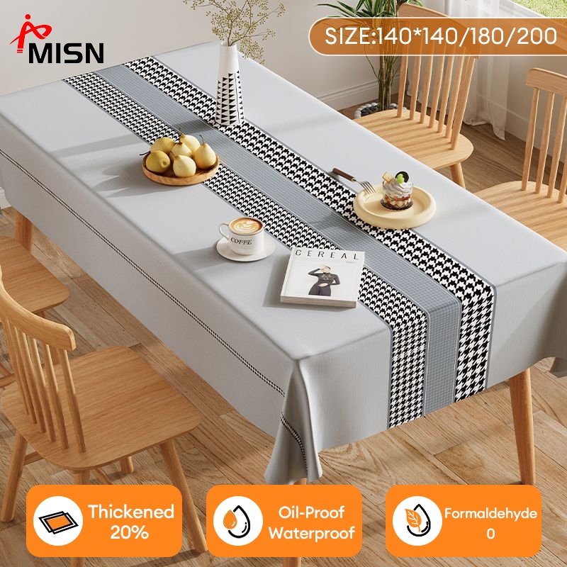 MISN PVC Tablecloth Waterproof and Oil-Proof Scratch Resistant Table ...