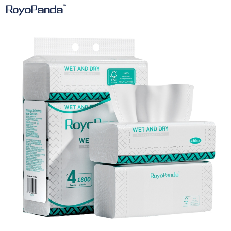 【4 Packs】Royo Panda Large-size Tissue 200*180mm 3 Layers Soft Facial ...