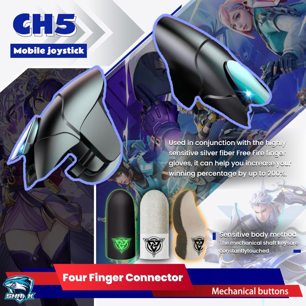 BlueWow CH5 Mobile Phone Four-Finger Game Trigger for PUBG L1R1 ABS ...
