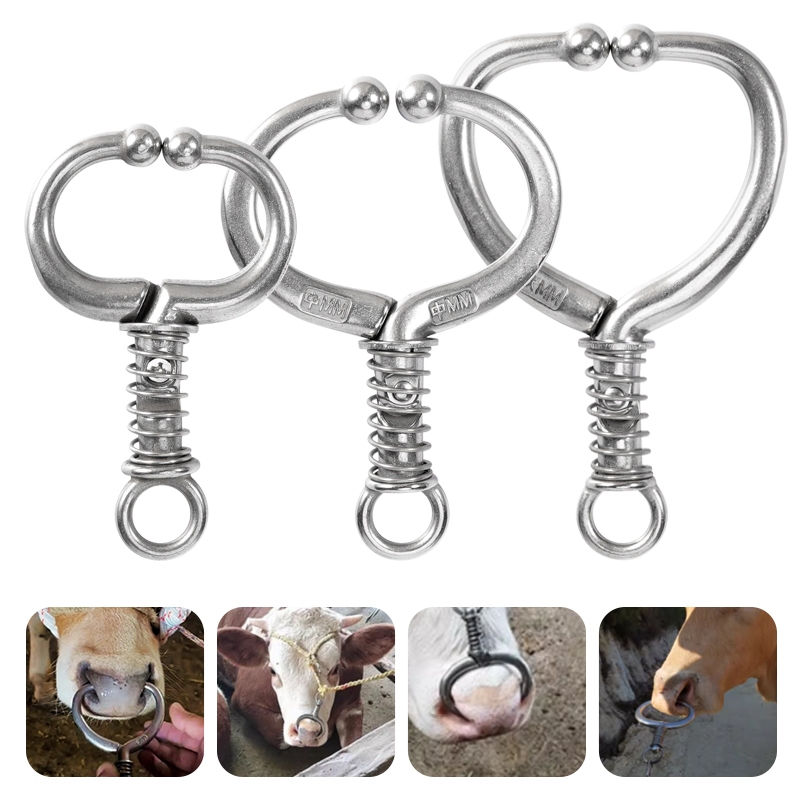 Livestock Cattle Nose Rings Stainless Steel Cattle Nose Clamp Bull Cow ...