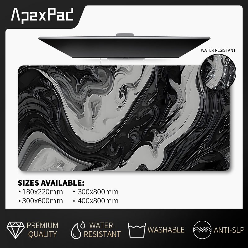 Nordic Style Mousepads Marble Splashed Ink Deskmat Extended Large ...