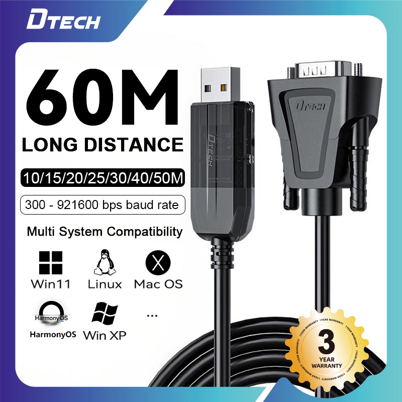 DTECH USB 2.0 to RS232 Serial Cable Male DB9 to COM Port Adapter ...