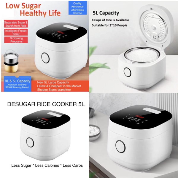 Low sugar rice cooker 5L sugar-free rice healthy diet touch screen ...