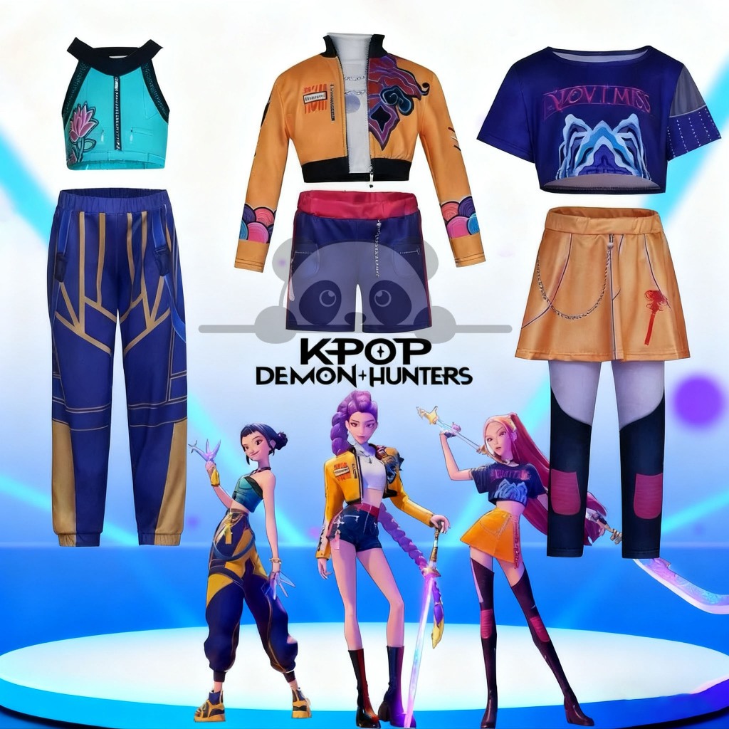 【Ready Stock】90-160CM Kpop Demon Hunters Rumi Zoey Mira Huntrix Cosplay ...