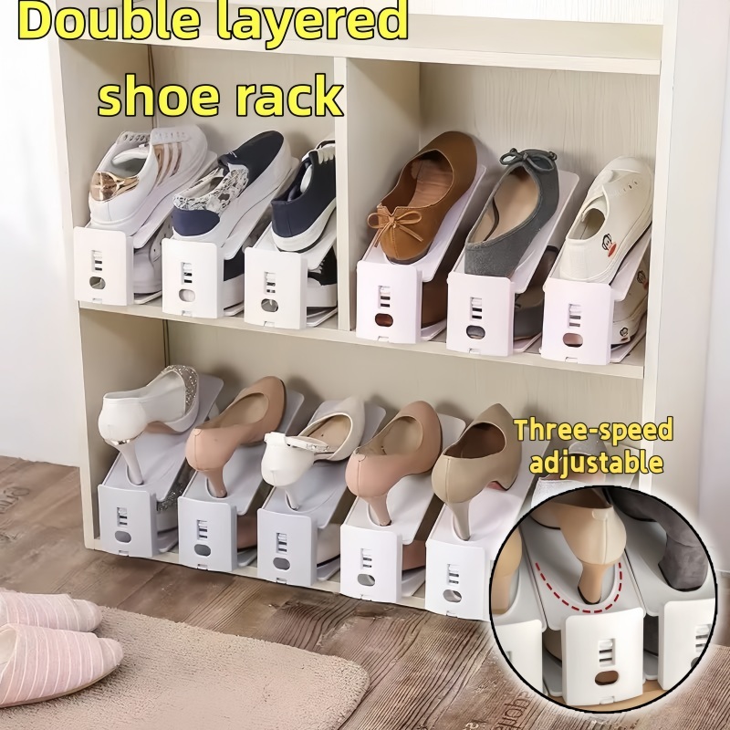 5pcs Shoe Rack Double-layer Shoe Bracket Adjustable Shoe Storage Rack ...