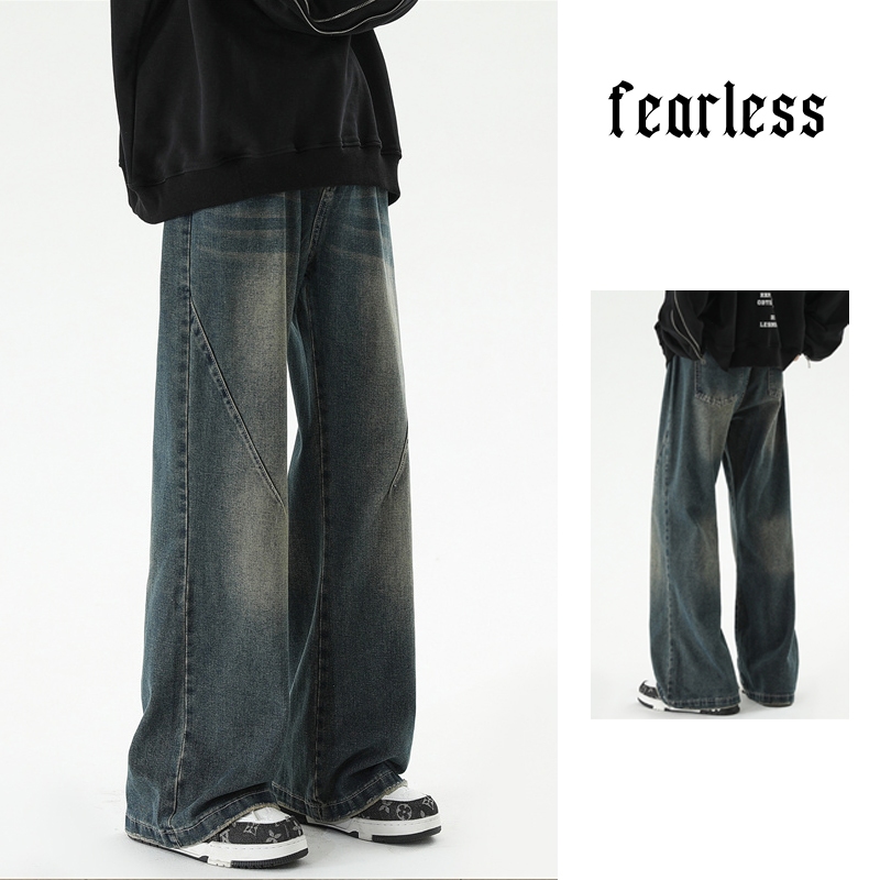 FEARLESS High Wasit wide leg JEAN for men korean style fshion Pant ...