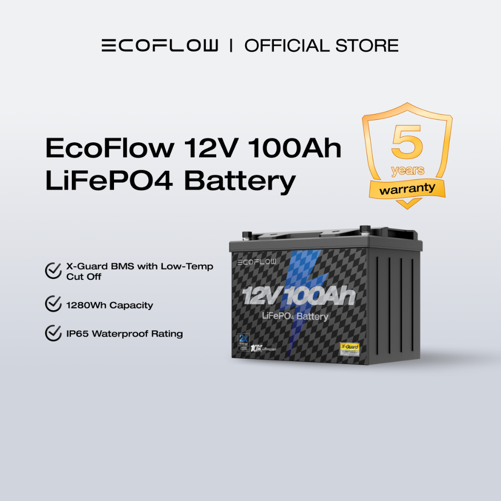EcoFlow 12V 100Ah Lithium Trolling Motor Battery