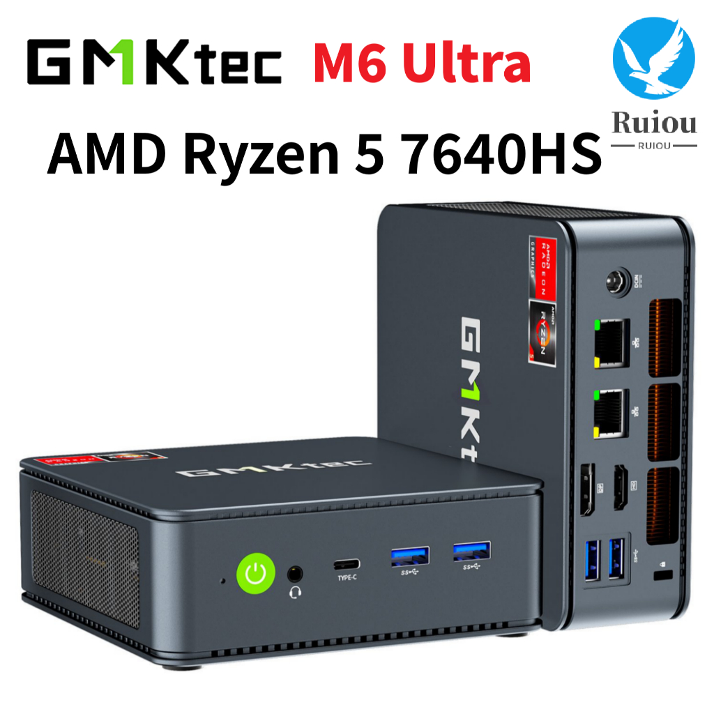 GMKtec M6 Ultra AMD Ryzen 5 7640HS Mini PC 2*DDR5 2*M.2 PCIe SSD WiFi6 ...