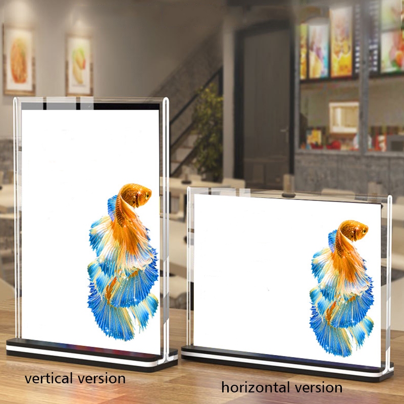 Pull Out Acrylic Display Stand A4/5/6 T Shape Table Card Black Base ...