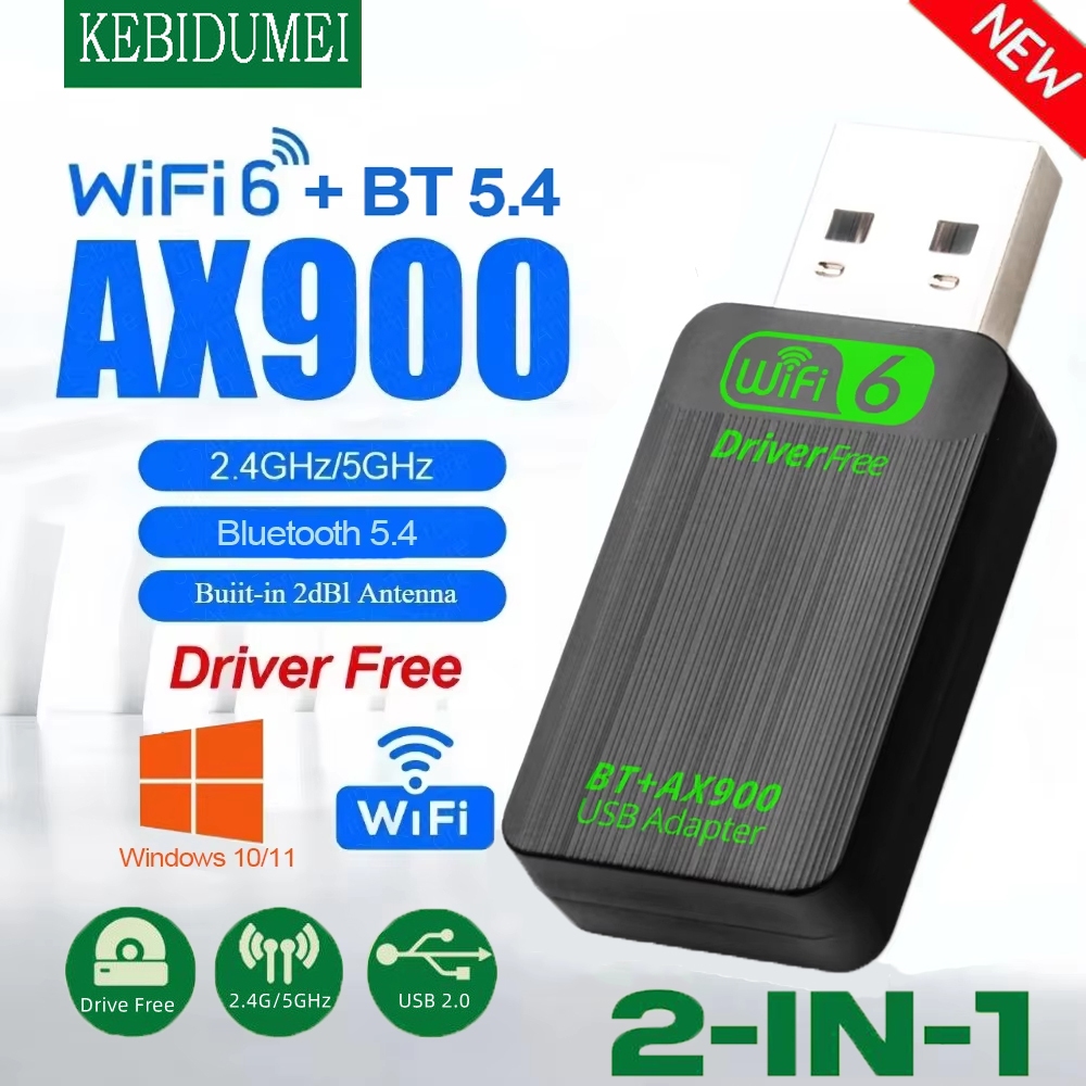 Bluetooth 5.4 WiFi 6 AX900 WiFi USB Adapter Wireless Driver Free ...