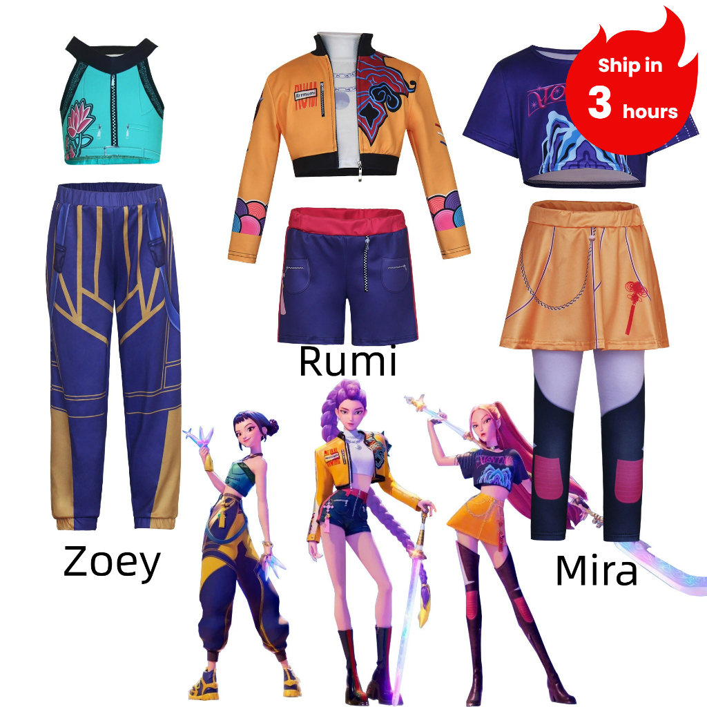 2025 KPop Demon Hunters Rumi Zoey Cosplay Costume Mira Uniform Huntrix ...