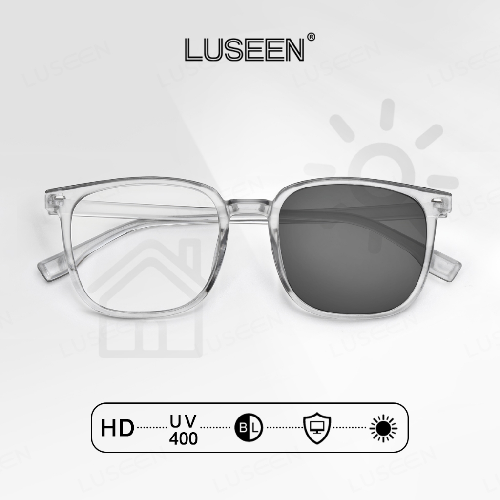 LUSEEN Eyeglass Anti Rad And Photochromic Glasses For Women Men For ...