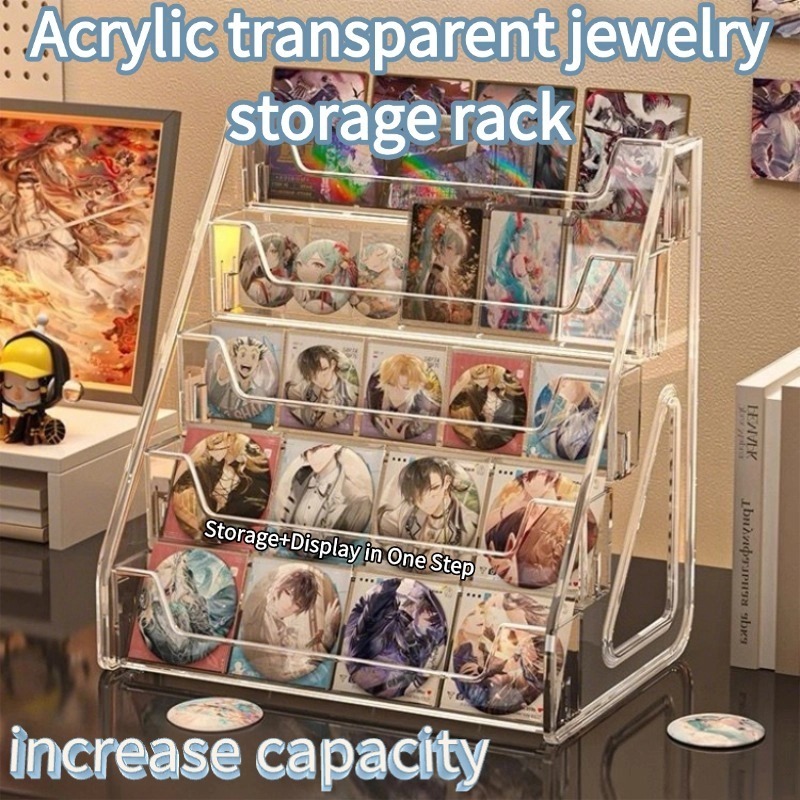 [Stepped display] Acrylic five layer storage rack is used for the table ...